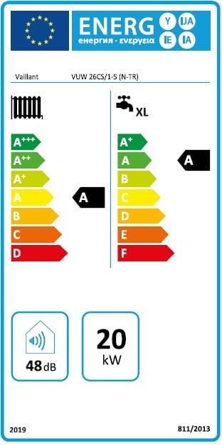 Vaillant Ecotec Plus 20kW Enerji Etiketi